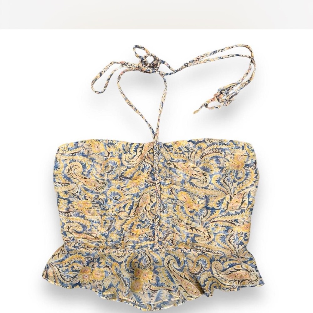 Veronica Beard Blue and Yellow Floral Blouse‎